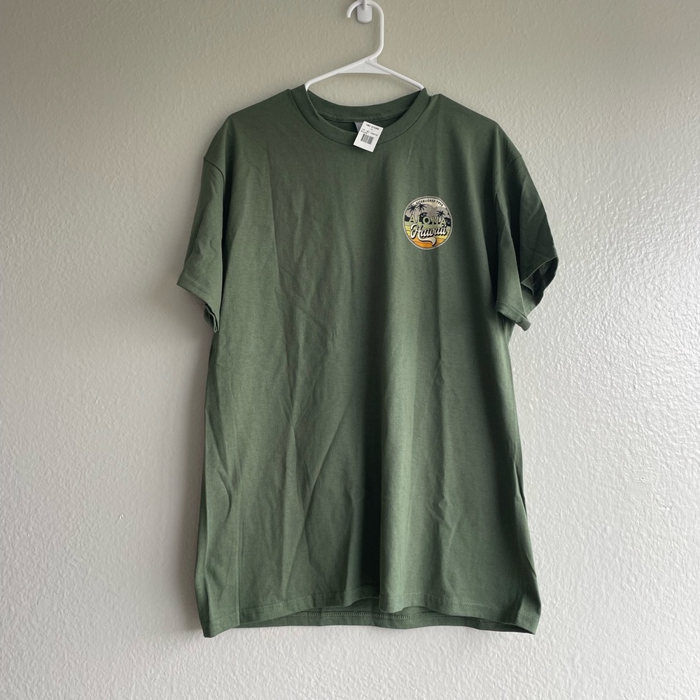 NEW Men’s Hawaii T-Shirt | Green Short Sleeve Shirt | Size Large